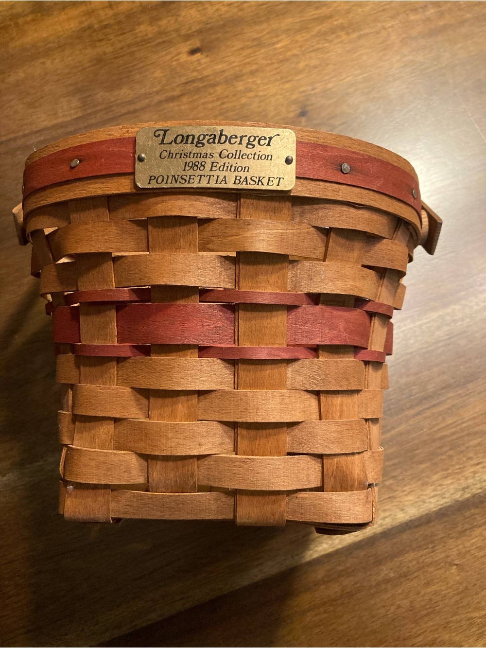 Longaberger Brown and Red Poinsettia Basket